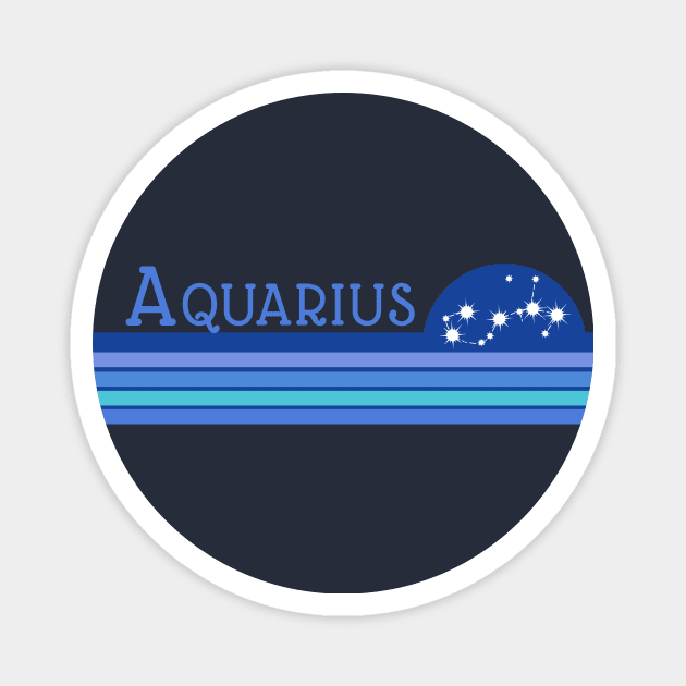 AQUARIUS with Constellation Stars Zodiac Astrology Sun Sign Magnet by Scarebaby